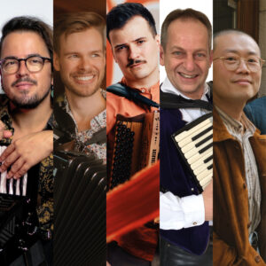 Die Dozenten die das Konzert spielen bei dem Akkordeon Grenzenlos Eröffnungskonzert als Collage